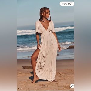 Free People La La Maxi Dress - Size Medium-Color: Salt